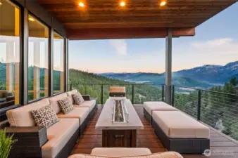 Covered Deck with Mountain Views