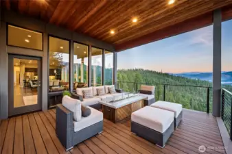 Covered Deck with Mountain Views