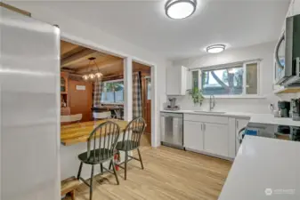 Kitchen Looking into Family Room Area