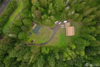 Ariel view looking down to the property.