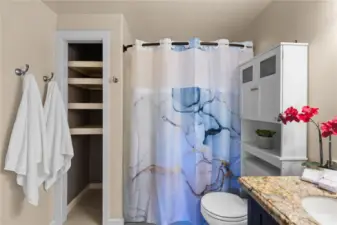 Main hall full bath with storage