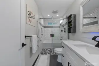 Hall Bathroom, shower, & Tub