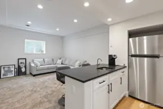 Bonus room kitchenette lower level