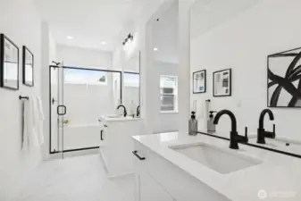 Primary Bath split vanities (actual home photo)  (Facade, Ext Colors, Interior Photos & Floor Plans for illustrative purposes only. Actual Facade, Ext Colors, Interiors & Floor Plans may differ.)