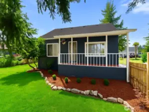 The grass and roof color has been enhanced digitally