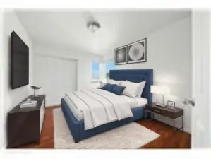 Upstairs 3rd Bedroom (virtually staged)