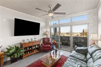 Spacious living room flows out onto the beautiful patio. Fully tiled throughout the living room, kitchen and entryway. Just some of the amenities this unit has waiting for you.