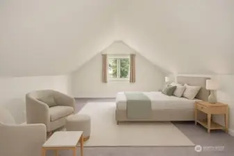 MIL Bedroom upstairs. The upstairs is HUGE and has a seperate entrance through the garage.