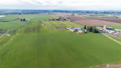 Westerly view with neighboring berry grower and cattle operations