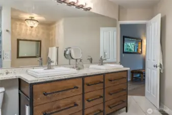 Make your morning routine a breeze with this oversized vanity offering dual sinks and plenty of convenient storage drawers