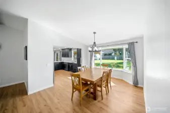 Easily accessible to the kitchen and living room, the dining room will be the hub for entertaining, homework and more