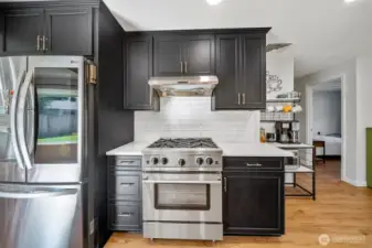 Whoa!  This BluStar gas range will be the star of the show. These high end appliances are knows for their high BTU output and luxury status