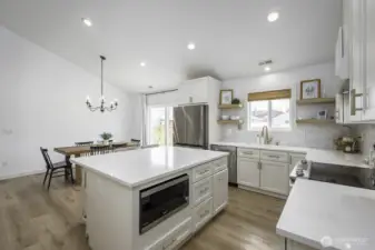 This island is huge.  Also notice the built-in microwave