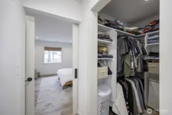 The walk-in has built-ins