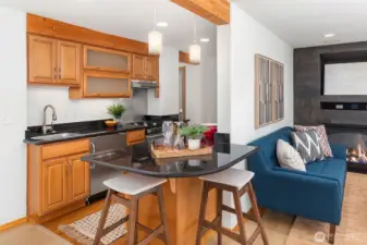 Lower level kitchen off family room