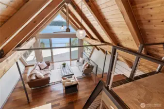 View looking down from loft