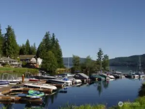 Wet moorage on Lake Whatcom at the Sudden Valley marina.