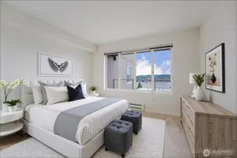 Large Guest Bedroom with Spectacular Views - virtual staging idea 1)