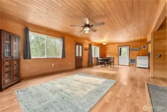 Main Entry - Living room and dining Area with side door off of Kitchen
