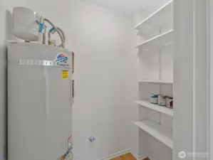 The utility room has more storage.