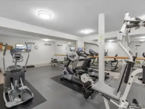 Exercise room. His and Her bathrooms are also in the building.