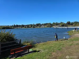 Across the street is Lake Ballinger and its amenities.