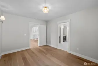 Primary Bedroom off the living room on the main floor.