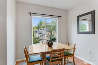 A distinct eating area provides the ideal setting for entertaining and enjoying meals together.