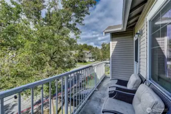 The personal deck is both spacious and private - offering an ideal outdoor retreat. Plenty of space for entertaining and a BBQ!