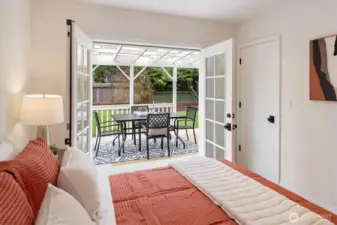 Second bedroom also has beautiful french doors leading to the back patio!