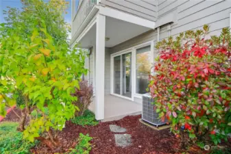 End corner unit is great for outdoor   morning coffee.