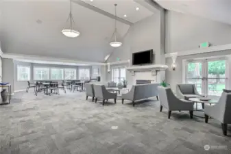 Banquet room inside clubhouse.