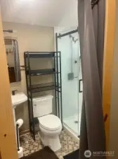 Loft bathroom with shower