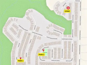 Neighborhood parks & amenities map for visual reference. Map data © OpenStreetMap contributors. Buyer to verify all details.