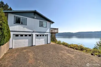Part of the basement is the two-car garage, as well as the rec room.
