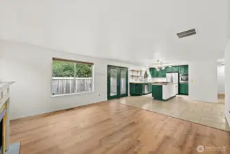 Your looking from the corner of the living room back into the kitchen.