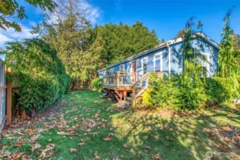 Entry to the newer manufactured home.