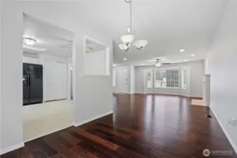 From the dining room to the kitchen and living room