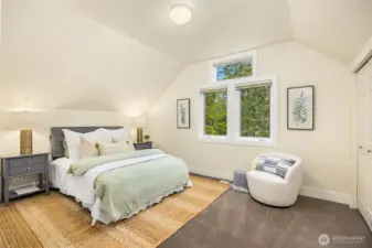 The north facing upper bedroom.