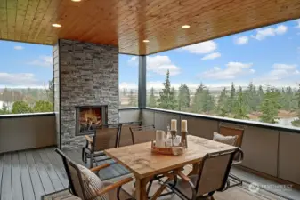 Main Floor deck with VIEWS AND Gas fireplace