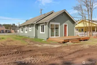 property line is 11' from the house on this side.