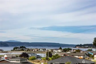 The view from the living level and wide deck.