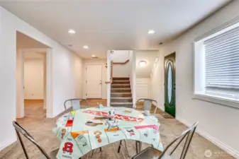 The lower level has a large rec room- great as a media room, exercise, space, office...