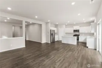 Representation of our homes in the community! Come see us 7 days a week to see in person! Fridge not included.
