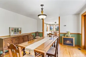 Formal dining room with french doors to front porch.