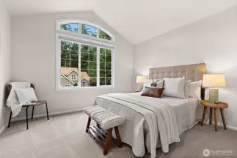 The vaulted ceiling makes the rooms feel open and large. Beautifully designed with timeless appeal.