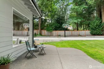Fully enclosed, you can host play dates and birthday parties with plenty of run around room.
