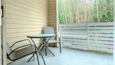 Ample outdoor space for coffee in the morning or a relaxing wind down evening.