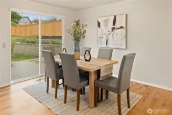 Good size dining room, with access out to the back deck for summer BBQ's