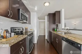 Open Kitchen with Stainless Steel Appliances